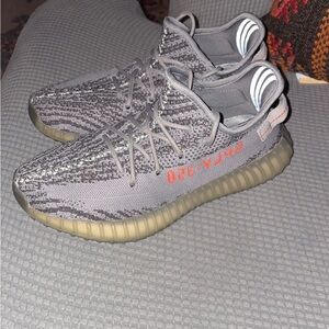 Yeezy Boost 350 V2 in Gray and Orange